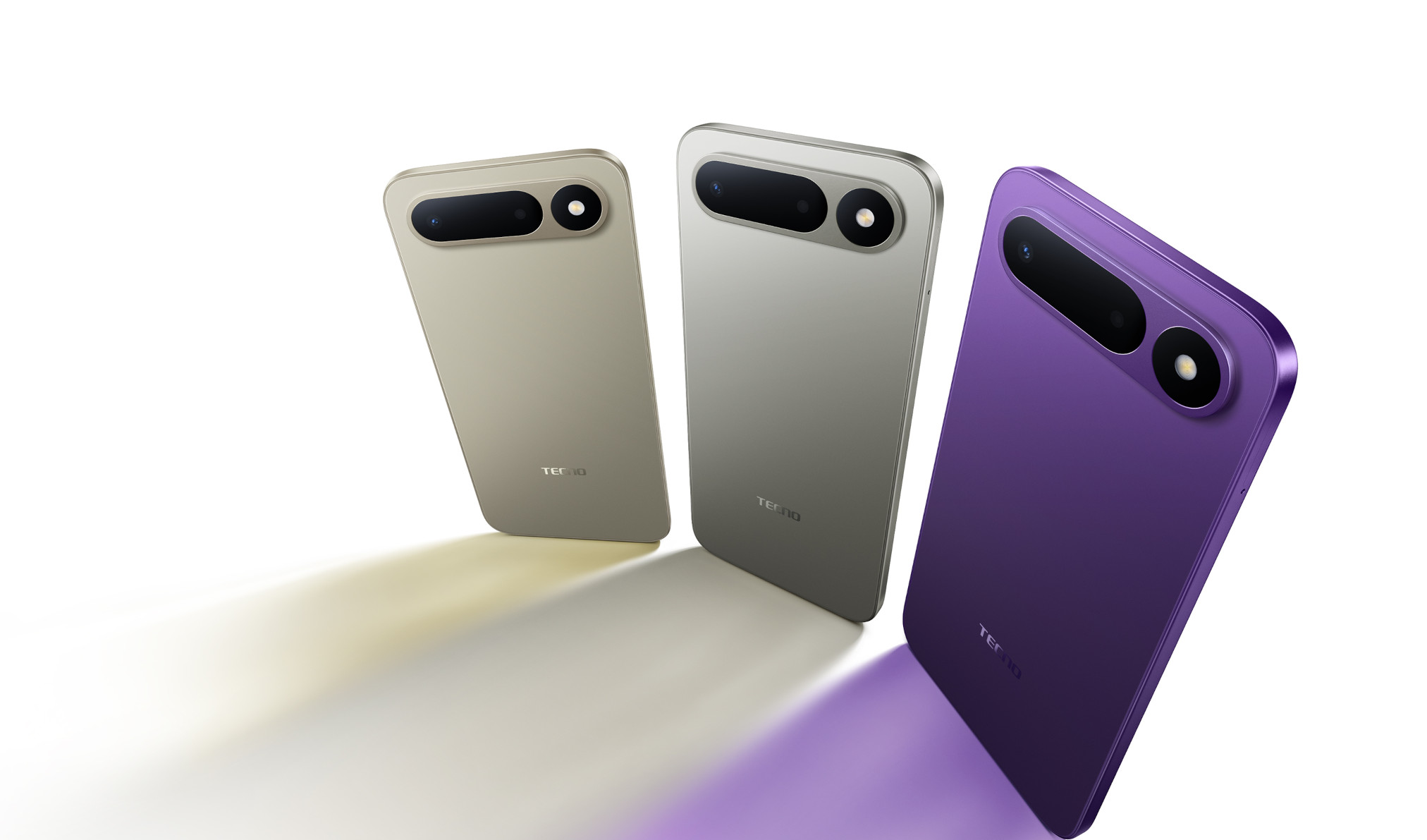 TECNO SPARK 50 phones in three colours